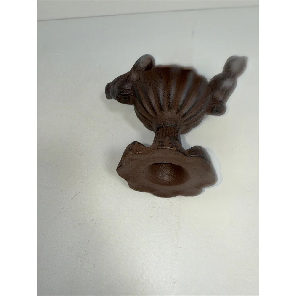 Cast Iron Bird Bath Feeder Trinket Dish Ring Holder Statue Figurine Vintage 4" T - Picture 7 of 8